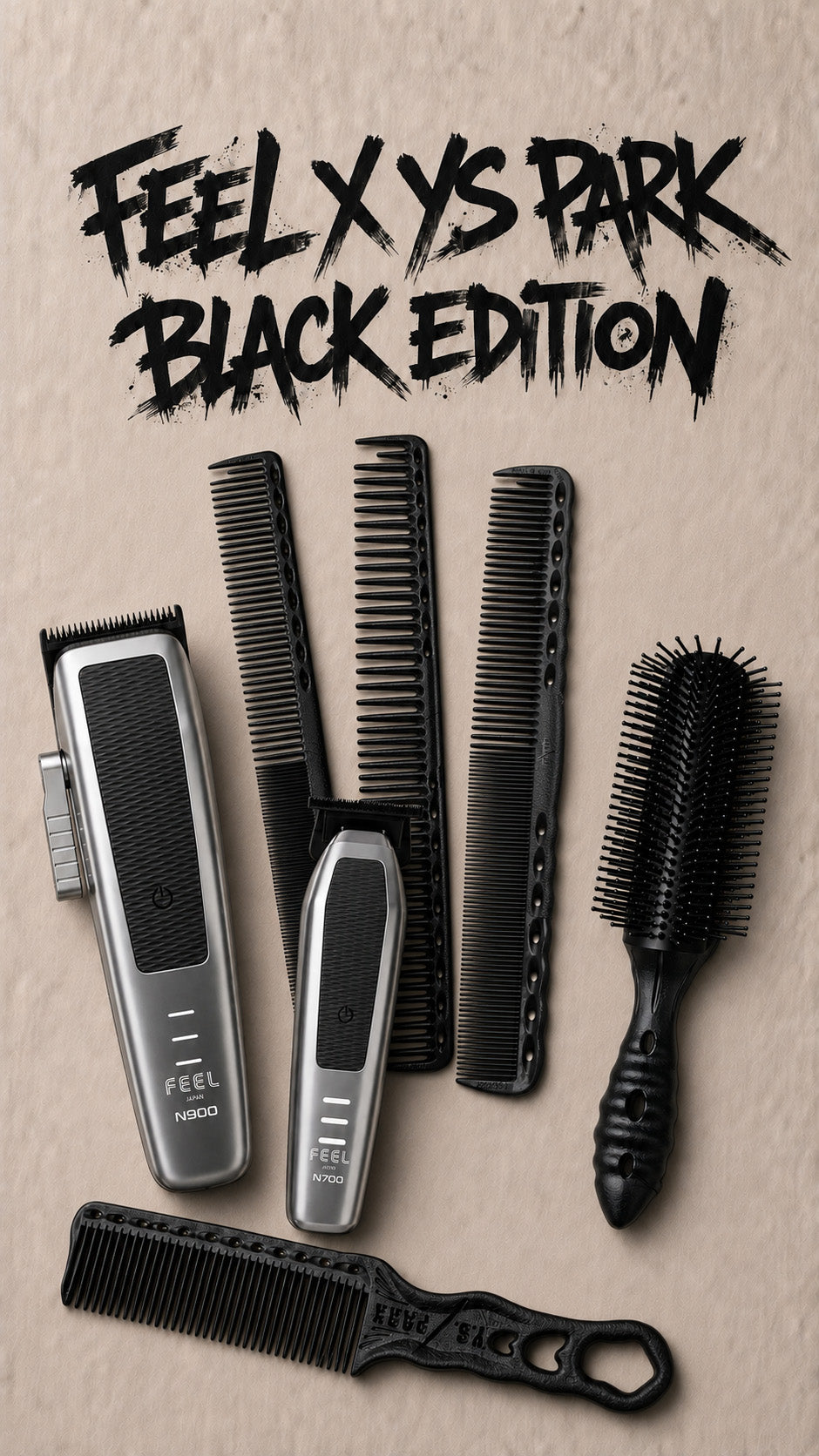 Pack de tondeuse de coupe STEALTH N900 N700 avec des peignes noirs YSPARK 