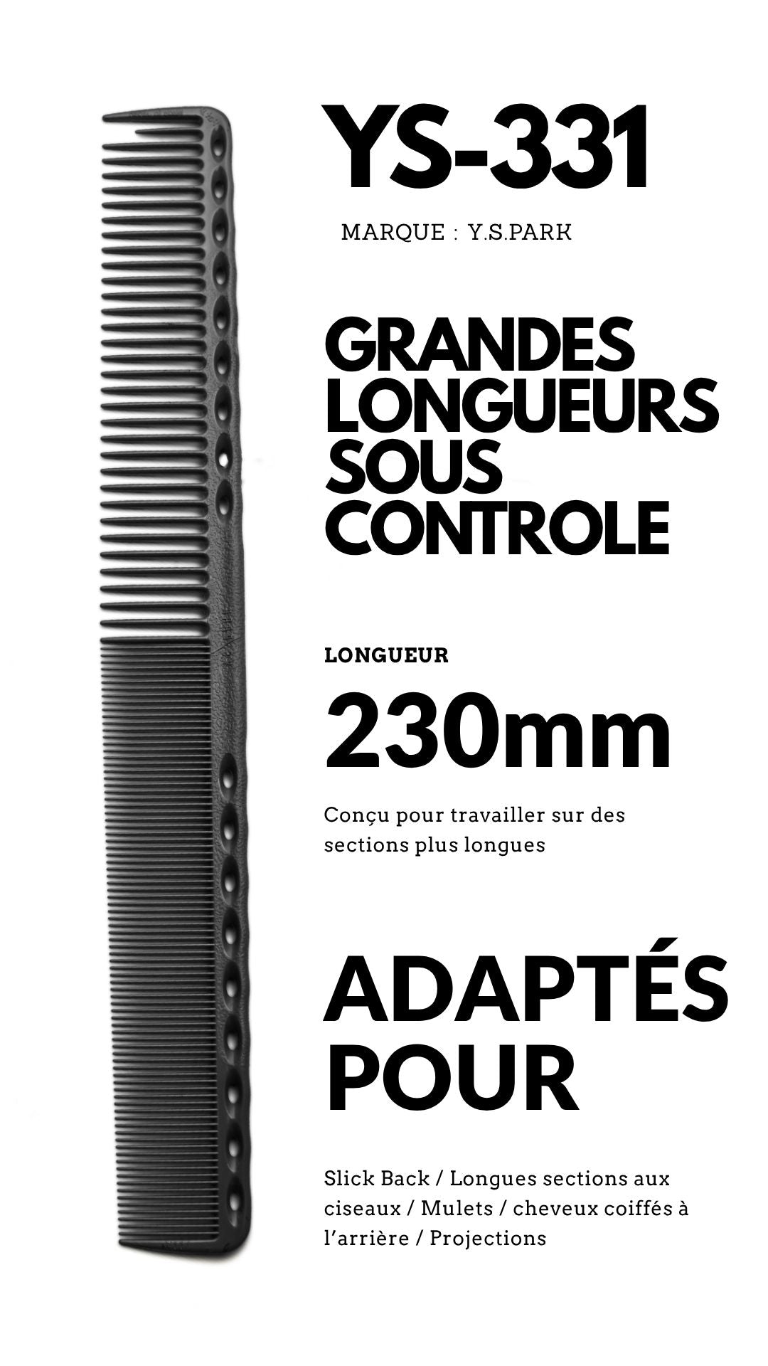 fiche technique de peigne de coupe yspark 331 noir long