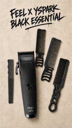 pack tondeuse de coupe feel japan d900 avec peignes yspark noirs