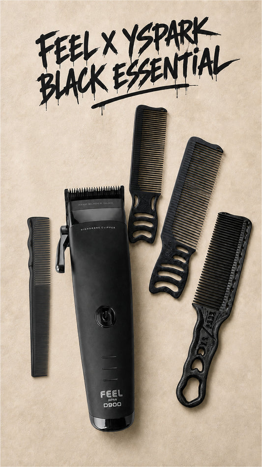 pack tondeuse de coupe feel japan d900 avec peignes yspark noirs